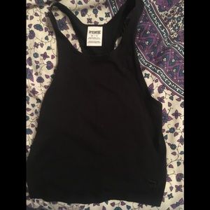 Black razor crop top